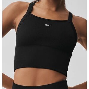SOLD *******
ALO Yoga Black Ribbed Square-Neck Cropped Sports Bra